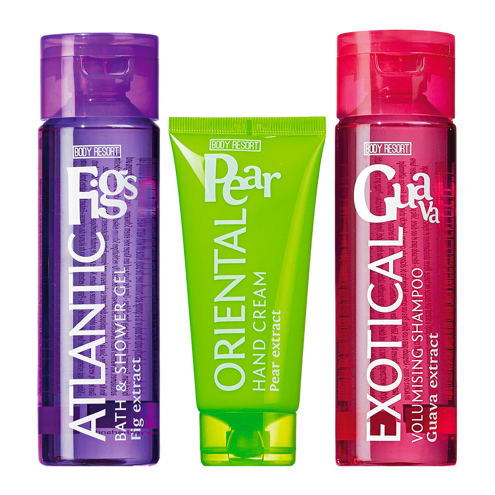 Набір: гель для душу, шампунь, крем для рук GUAVA & FIGS & PEAR