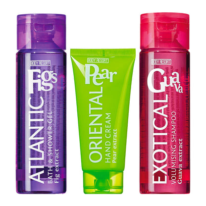 Набір: гель для душу, шампунь, крем для рук GUAVA & FIGS & PEAR