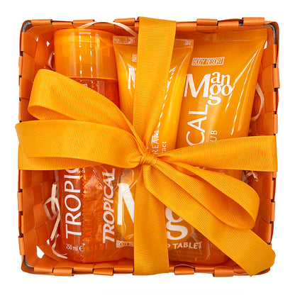 Набір: гель для душу, скраб для тіла, мило, крем для рук TROPICAL MANGO