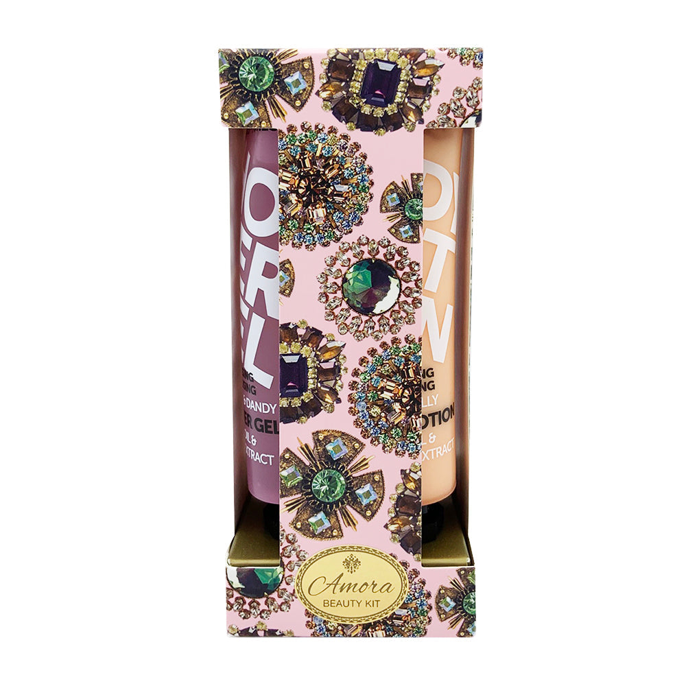 Набір: гель для душу, лосьйон для тіла, шампунь, крем для рук PRETTY & SILLY SENSUAL SILK TREE & GROOVY & DANDY AUTHENTIC COCOA