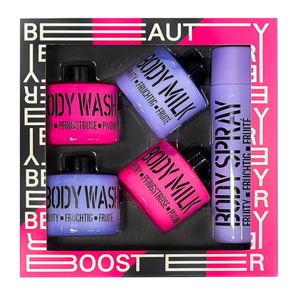 Набір: гель для душу х2, молочко для тіла х2, спрей для тіла х1 EXOTIC YELLOW & PEONY PINK