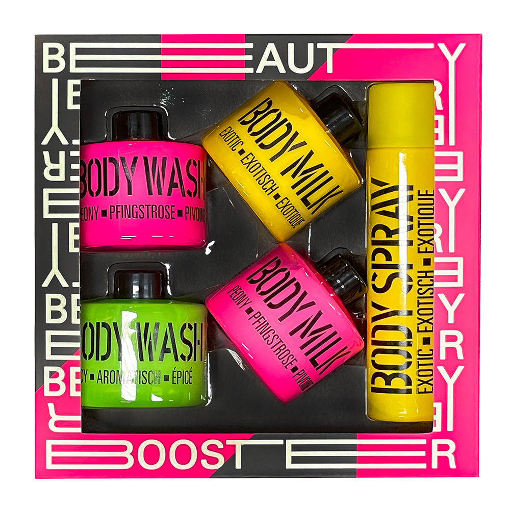 Набір: гель для душу х2, молочко для тіла х2, спрей для тіла х1 PINK & RED & PURPLE