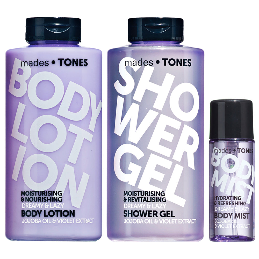 Набір: гель для душу, лосьйон для тіла, міст для тіла DREAMY & LAZY CHILL VIOLET