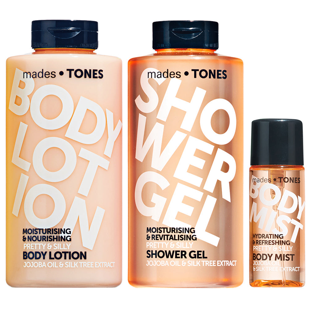 Набір: гель для душу, лосьйон для тіла, міст для тіла PRETTY & SILLY