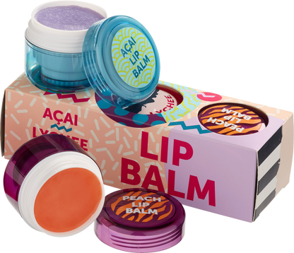 Набір бальзамів для губ: LYCHEE & PEACH & GRAPE