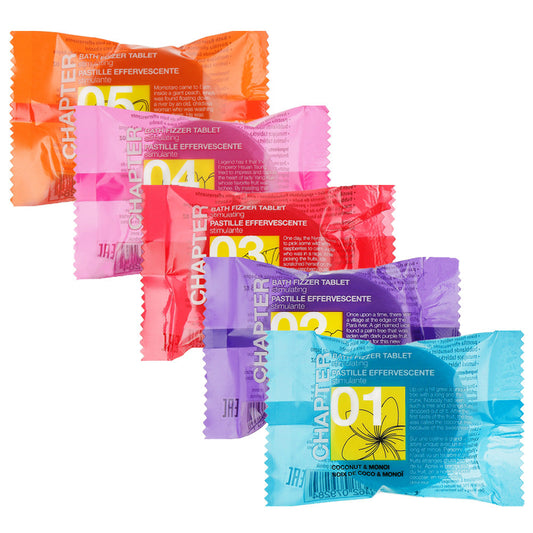 Набір шипучих таблеток для ванни CHAPTER coconut&acai&berry&lychee&peach