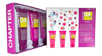 Набір для подорожей 04: гель для душу, лосьйон для тіла, крем для рук CHAPTER lychee & lotus