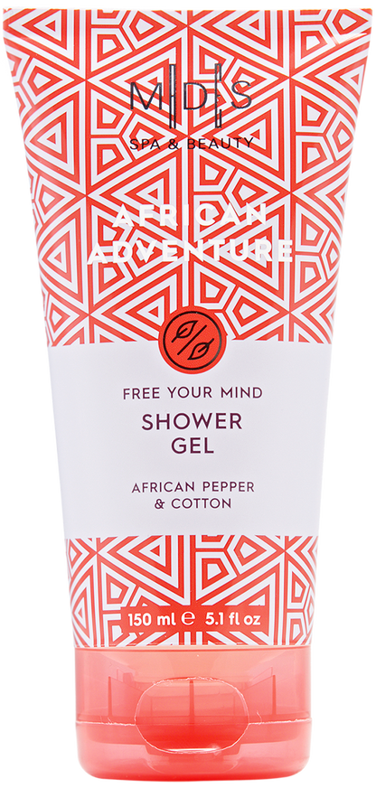 Подарунковий набір: гель для душу, лосьйон для тіла, крем для рук та нігтів AFRICAN ADVENTURE african pepper & cotton